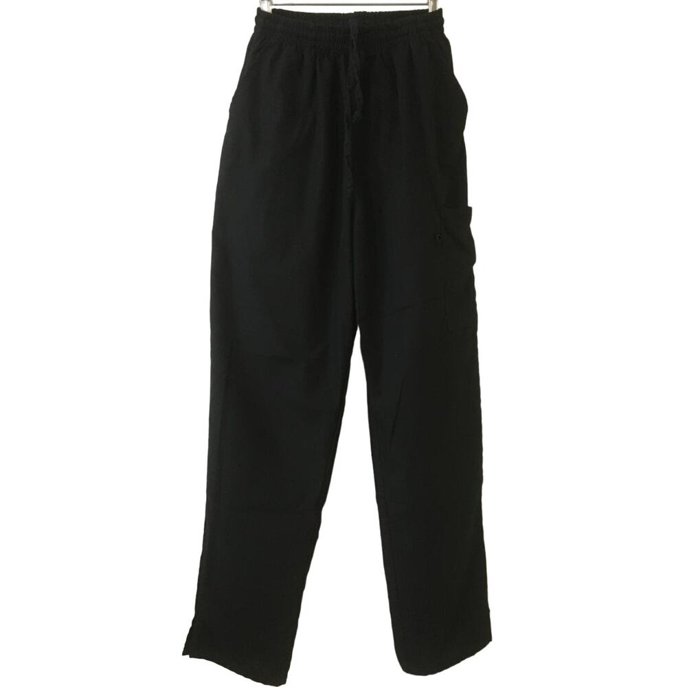 Divine by JDM Small Black Scrub Bottoms Drawstring Elastic Waist Slip Pockets